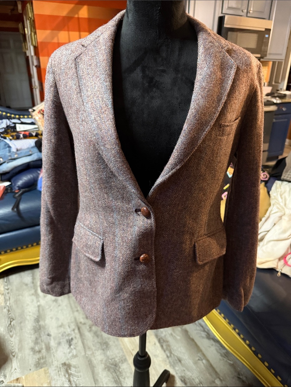 Vintage Cricketeer Wool Blend Women's Blazer Jacket in Brown